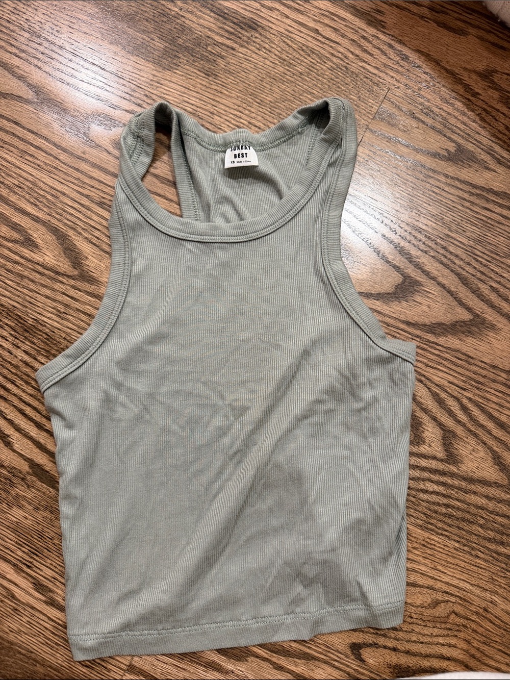 Sunday best Ribbed Racerback Tank - Sage Green